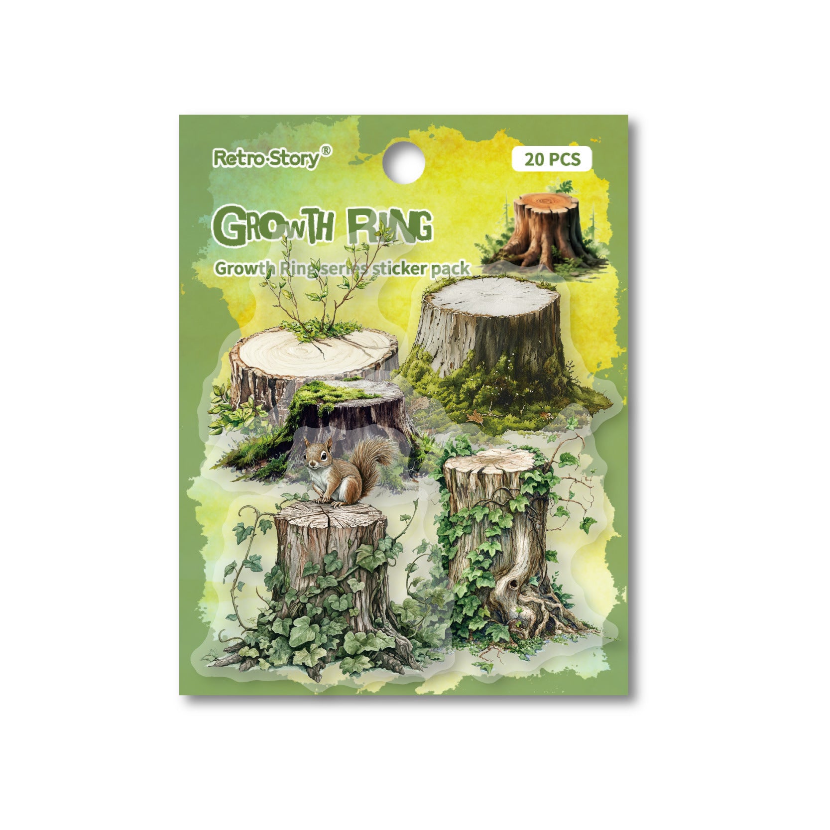 Nature retro scene PET sticker pack 20 psc