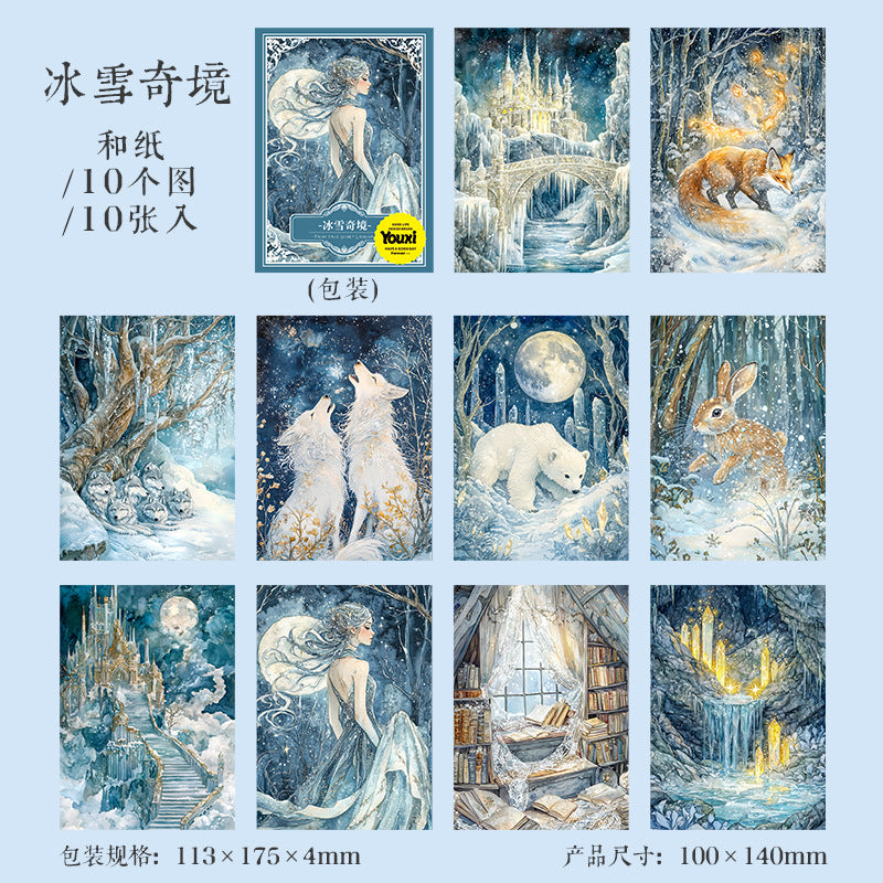 Fairy Tale Whisper Series Retro Material Stickers 6 Styles 10 psc