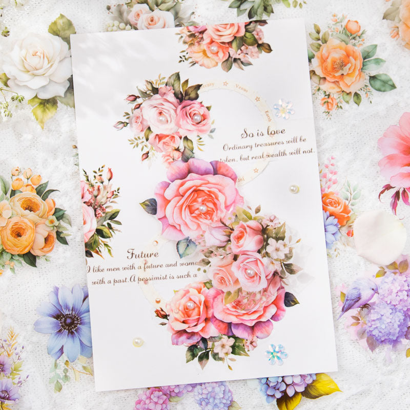Vintage Flower PET Tape for Scrapbooking - ViktaShop