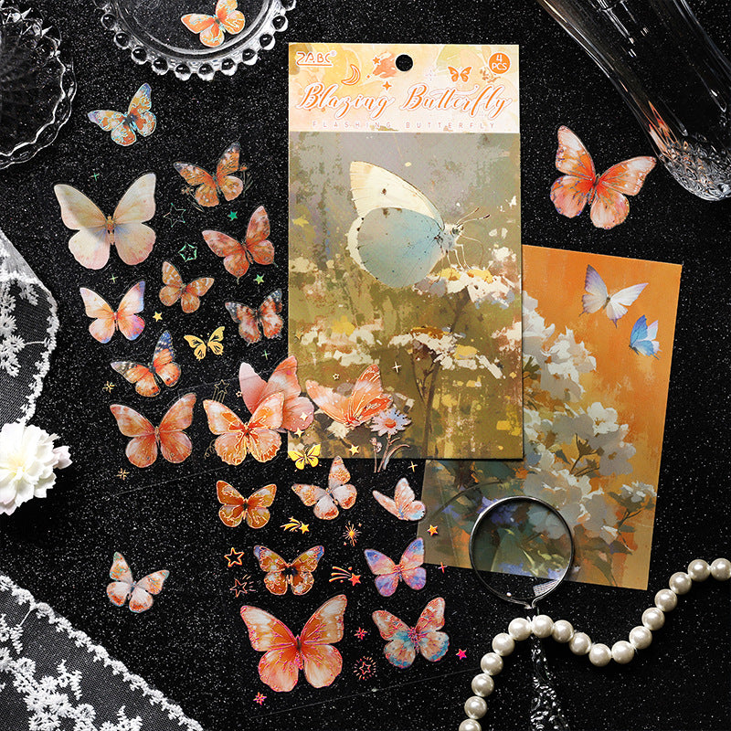 Flashing Butterfly Shadow Series Stickers, 6 Pcs - ViktaShop