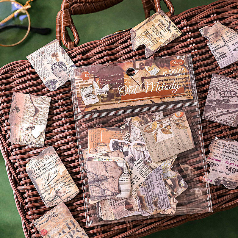 Sticker Bag - Warm Fire Shimmer Series, 50 Pcs - ViktaShop