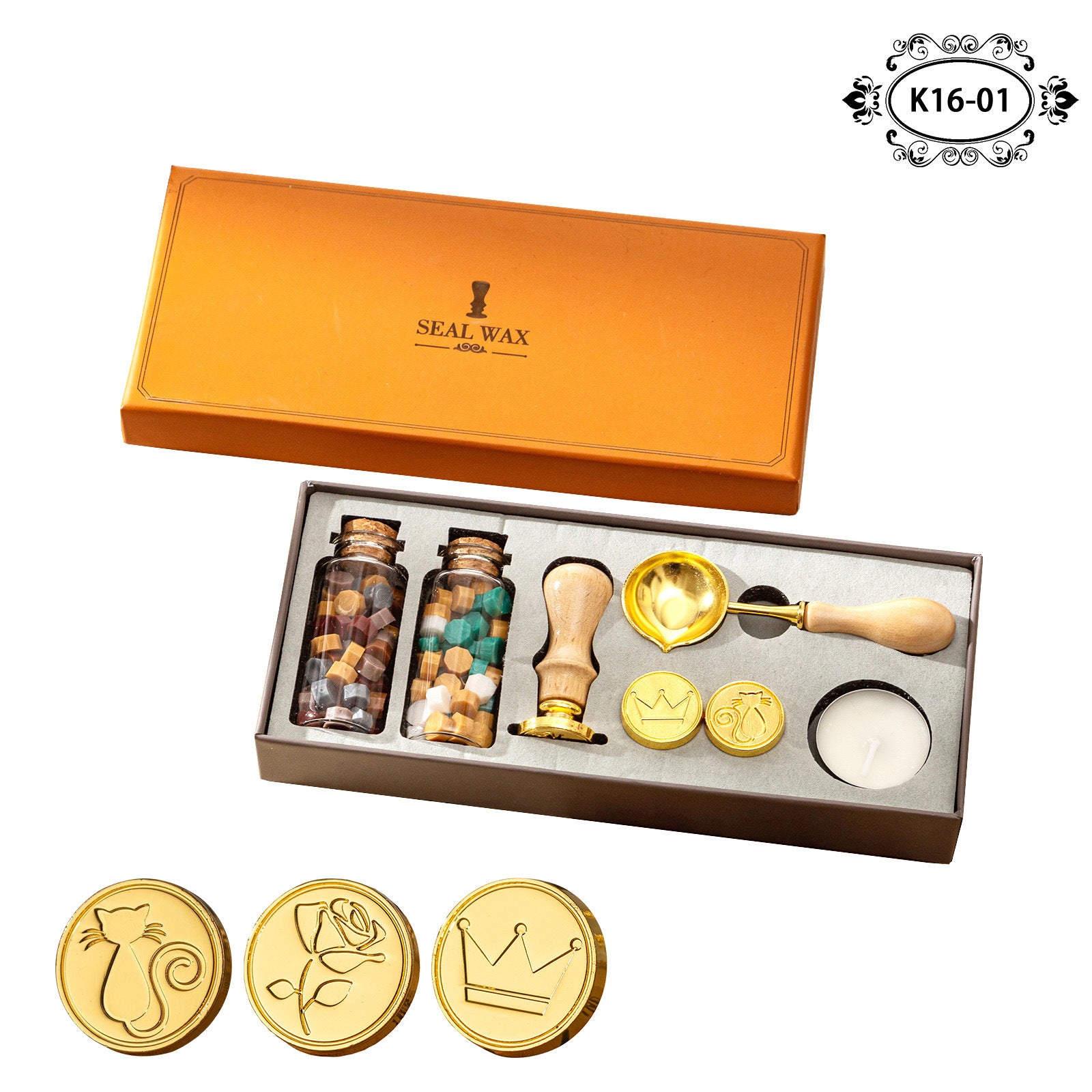 Vintage Fire Paint Seal Gift Box – Christmas Wax Seal Set with Log Handle - ViktaShop