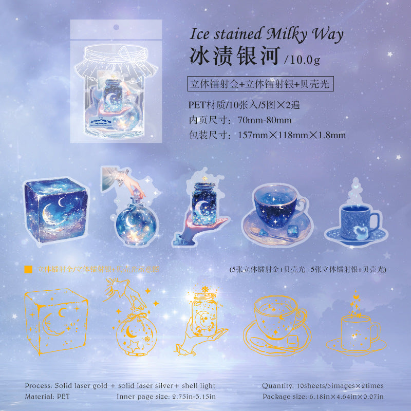 Bottle series PET stickers 10 psc
