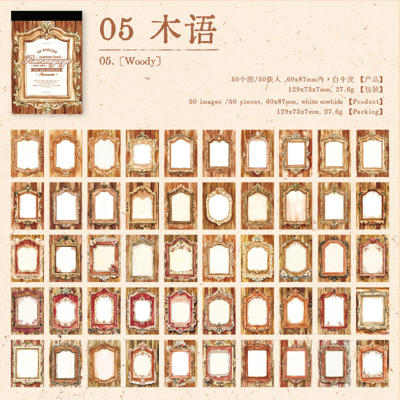 Romantic Travel Material Paper - Purple Rhyme - 50 pcs - ViktaShop