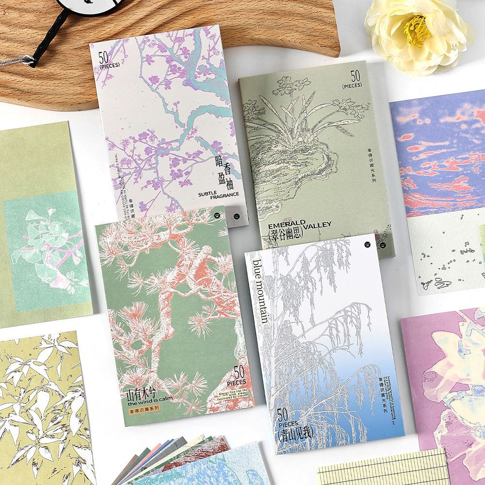 Decorative Paper Pack – Light Retro DIY Base Paper, 50 Pcs - ViktaShop