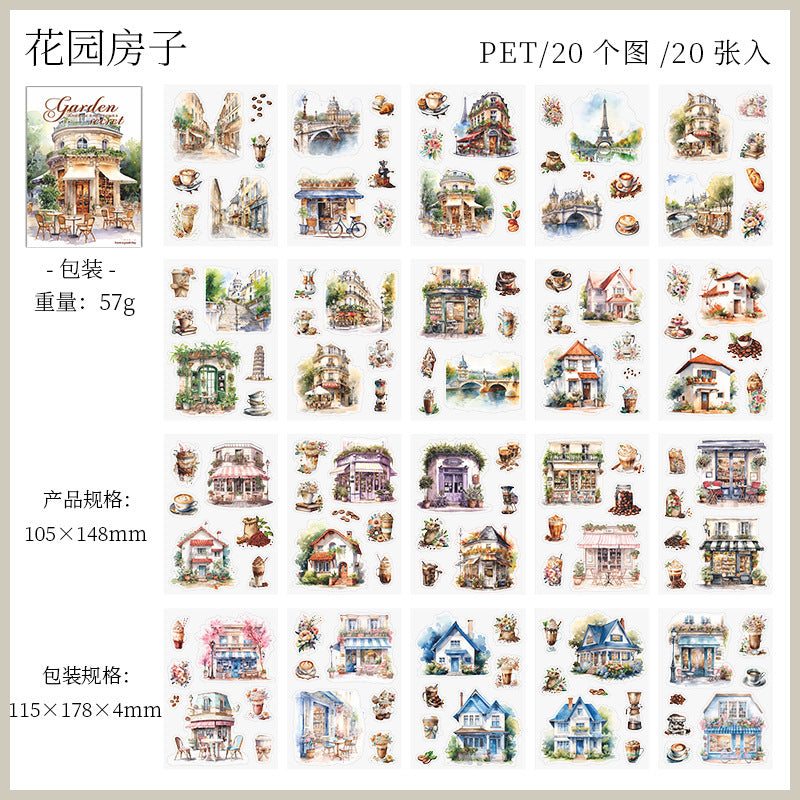PET Sticker Book - My Secret Garden Series, 20 Pcs - ViktaShop