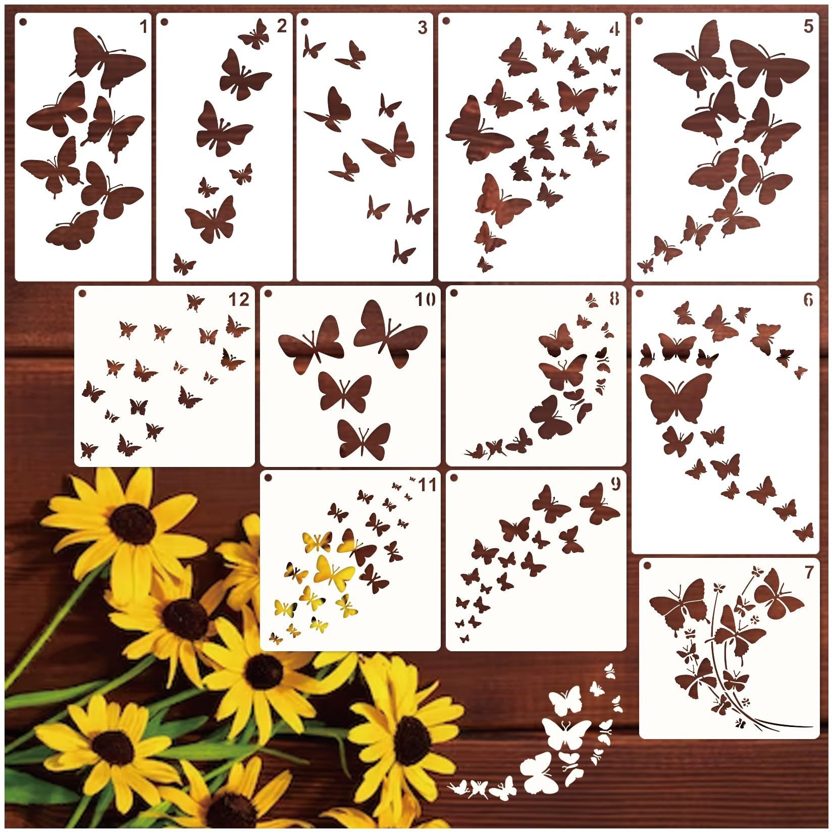 Butterfly & Farm Animal Stencil – Insect Cow DIY Template PET Material - ViktaShop