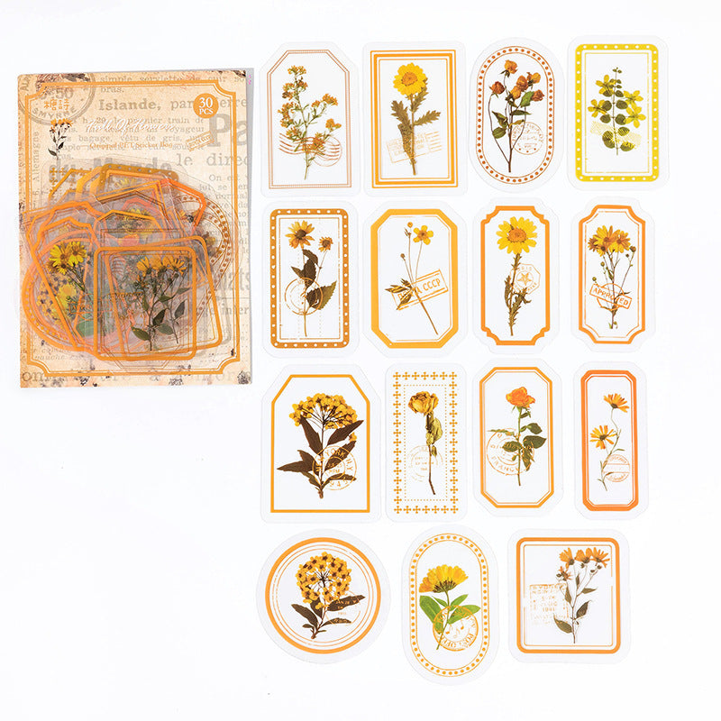 Fog Flower Series, PET Sticker Pack, Plant Theme, 30 Pcs - ViktaShop