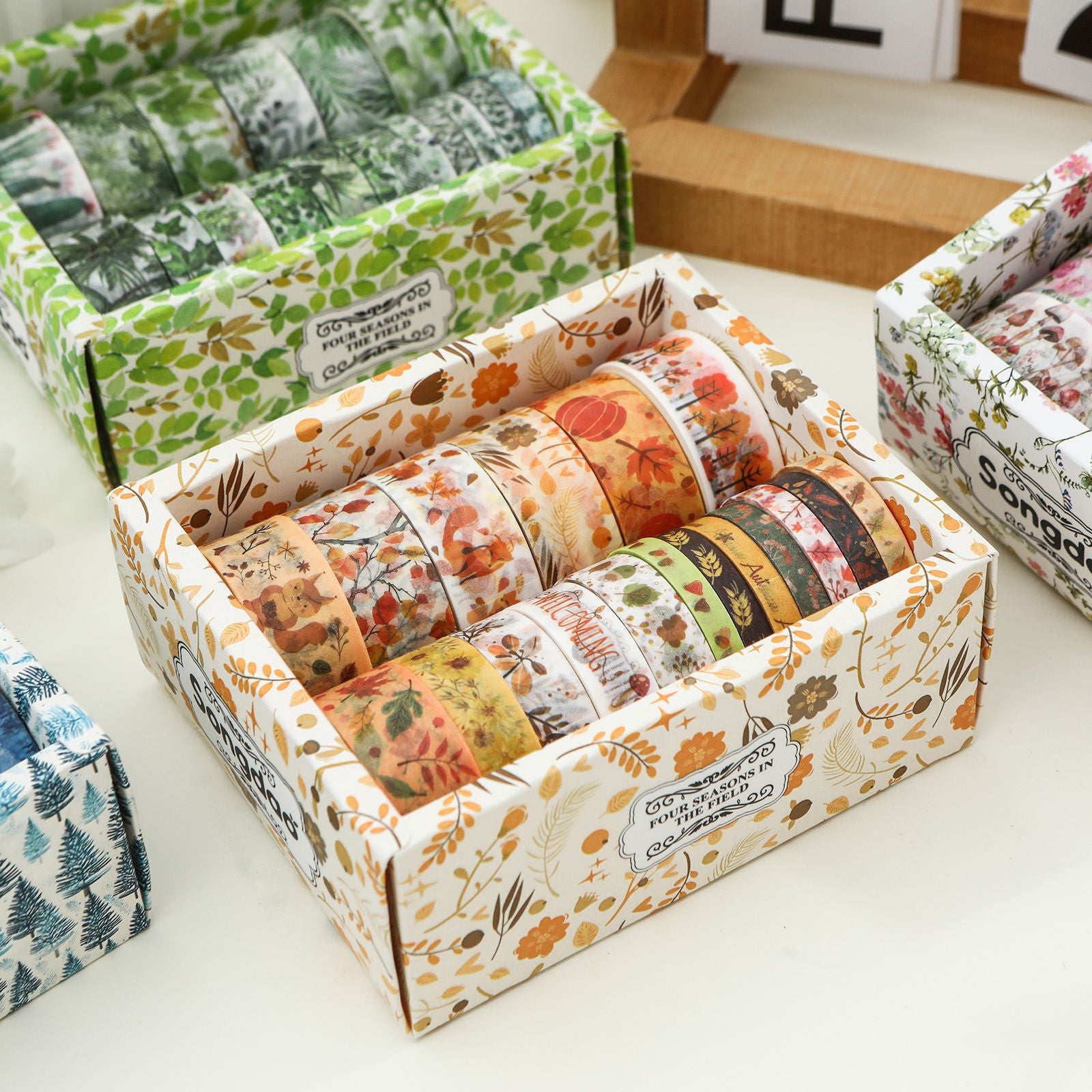 Four Seasons Series – Flower Elements Paper Tape Set, 18 Rolls - ViktaShop