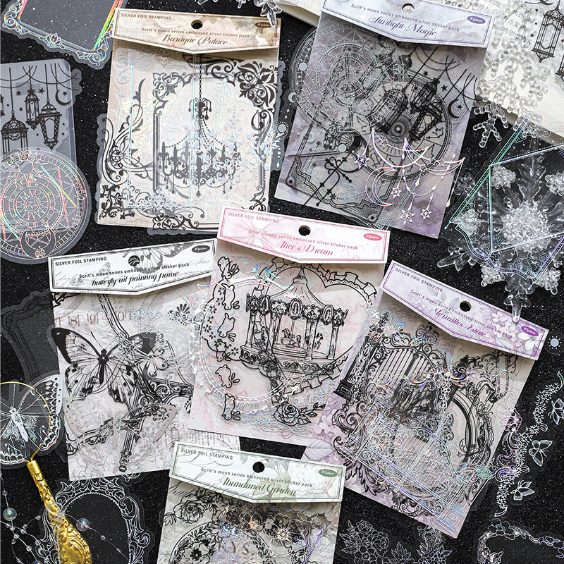 Moon PET Sticker Pack, Silver Foil, 6 Options - ViktaShop