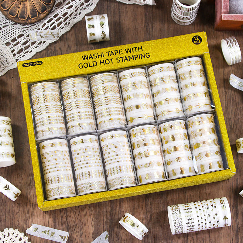 Washi Tape With Gold Hot Stamping, 2m - ViktaShop