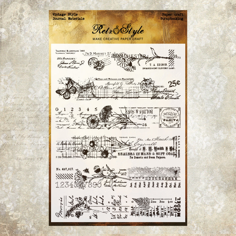 Retro Background Transparent Silicone Stamp