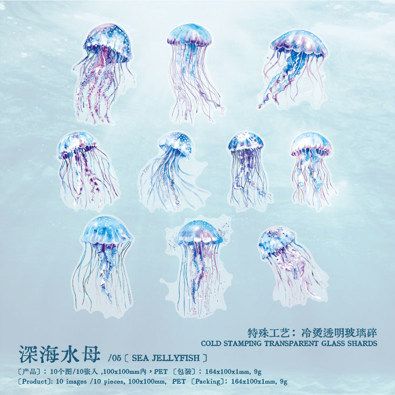 Sticker Pack - Blue Sea Series, 10 Pcs - ViktaShop