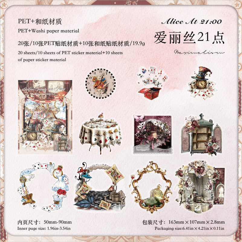 Mo ink vintage PET stickers 10 psc