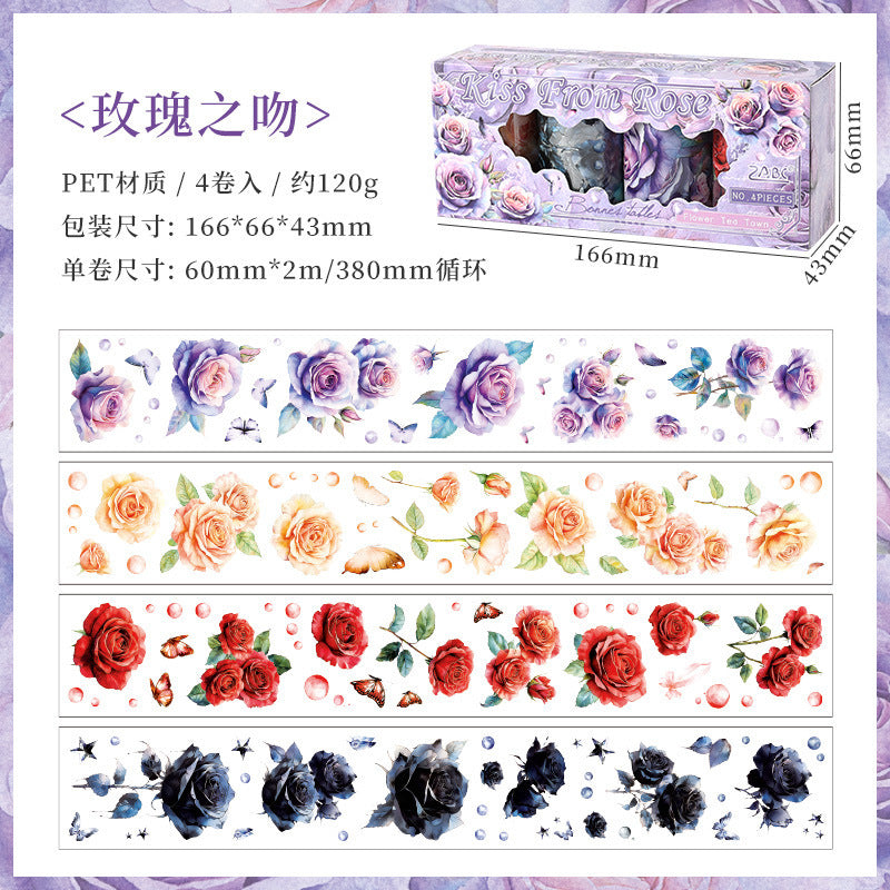 Flower Handbook DIY Material PET Tape Set 2 Options 4 Pcs