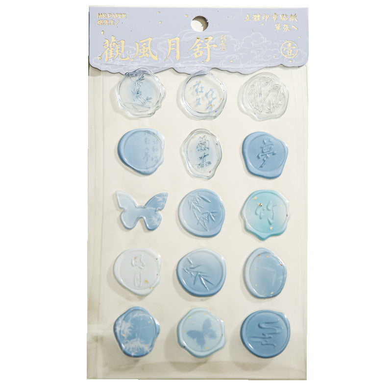 Floating Dream Illustrated Seal Stickers – Envelope & Gel Collage Material - ViktaShop