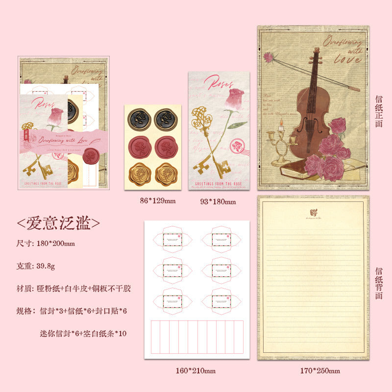 Stationery Set - Rose Greeting Series, 4 Options - ViktaShop