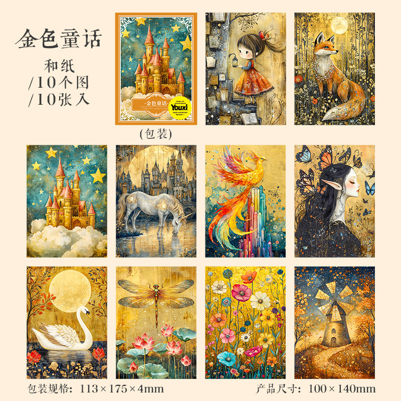Fairy Tale Whisper Series Retro Material Stickers 6 Styles 10 psc