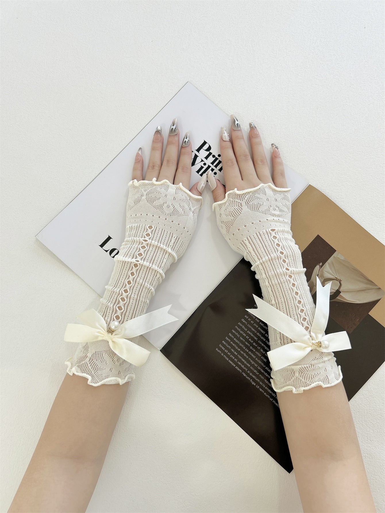 Japanese Bow Strap Net Arm Sleeve - ViktaShop