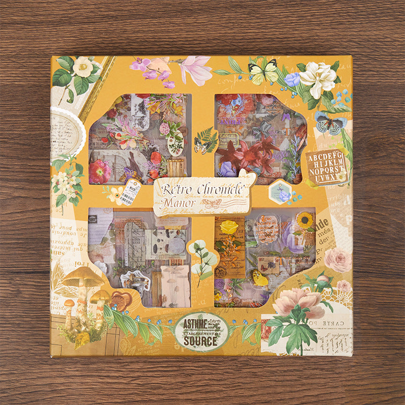 Retro Estate PET Sticker Gift Box – Floral & Plant Theme - ViktaShop