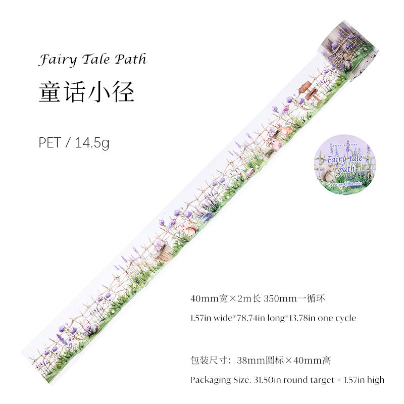 PET White Ink Tape - Courtyard Fence Series, 2m - ViktaShop