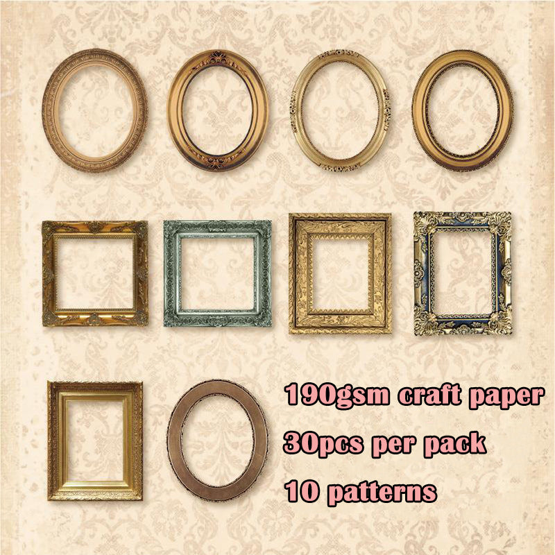 Retro Hollow Border DIY Album Scrapbook Journal Material Paper – 30 Pcs - ViktaShop