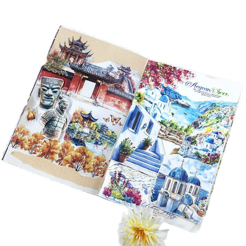 European & American Landscape Sticker Book – PET Collage - ViktaShop