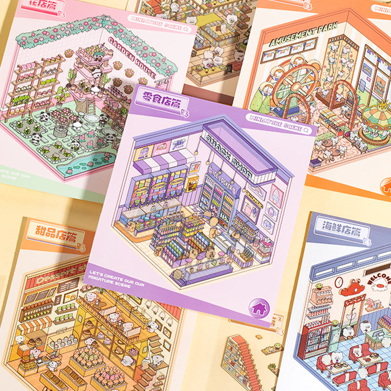 Miniature Pet Landscape Sticker Book - 18 Pages - ViktaShop