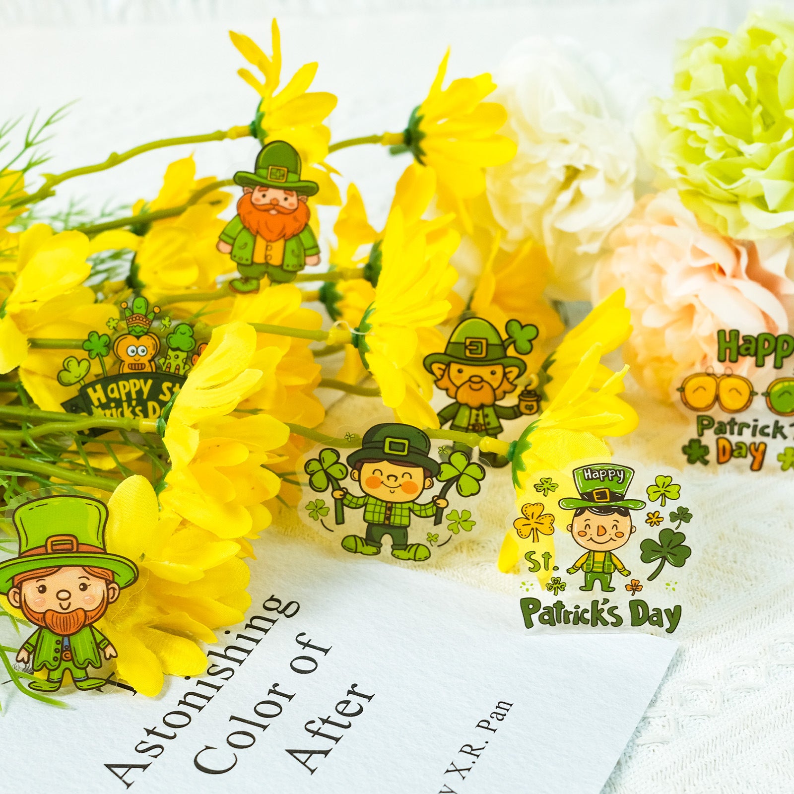 Green Old Man Stickers – St. Parik Series PET Transparent Waterproof, 50 Pcs - ViktaShop
