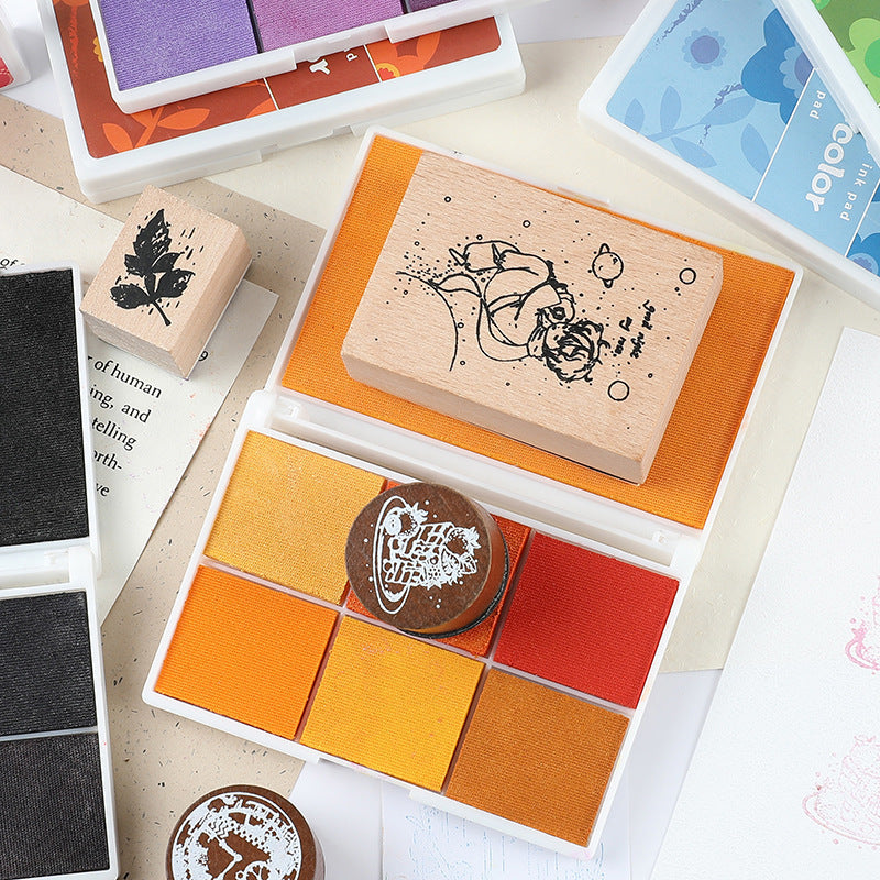 Boxed Water-Based Inkpad Set - Colorful for Kids’ Crafts - ViktaShop