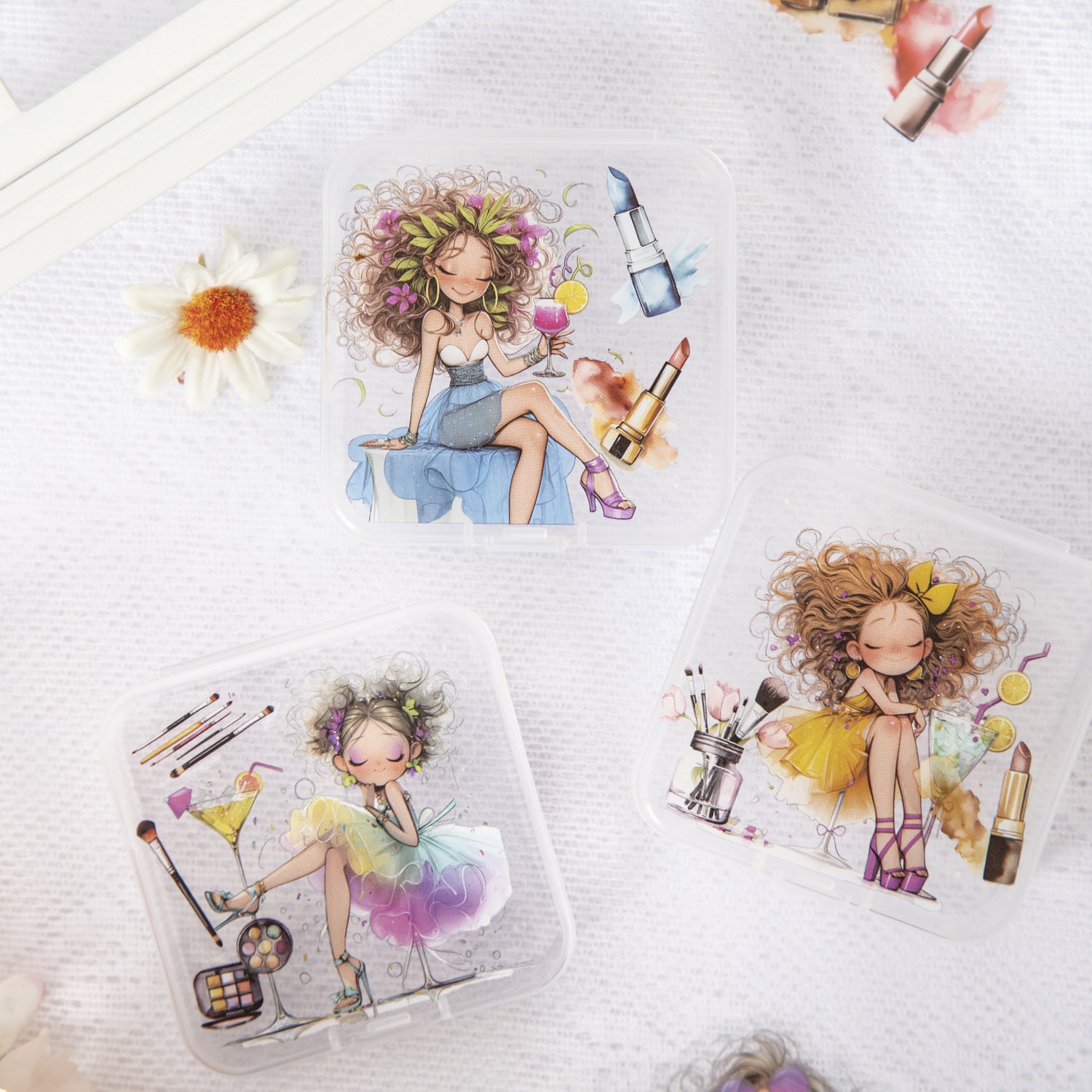 Girls Beauty Theme Pet Stickers  4 Styles 20psc