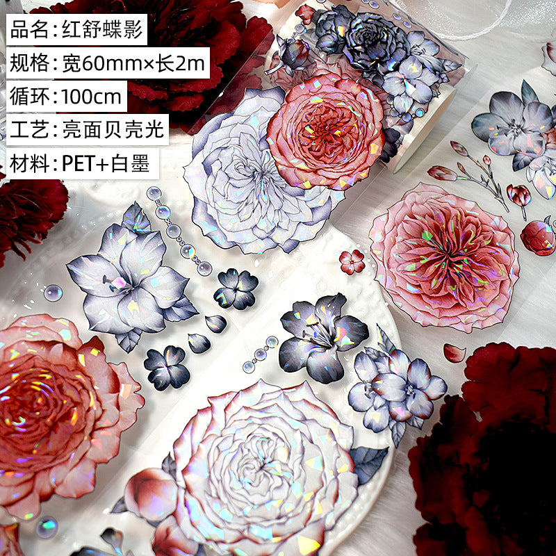 Plant Small Flowers PET Tape – Bright Decorative Collage Material, 2m - ViktaShop