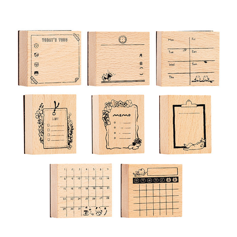 Hand Account Wooden Seal - Week, Month, Day Planner - ViktaShop