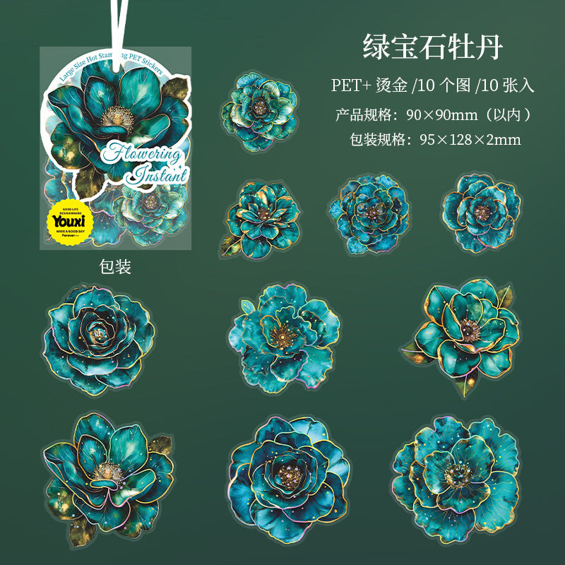 Flower Blooming Moment Series  Large Stickers 10 Psc