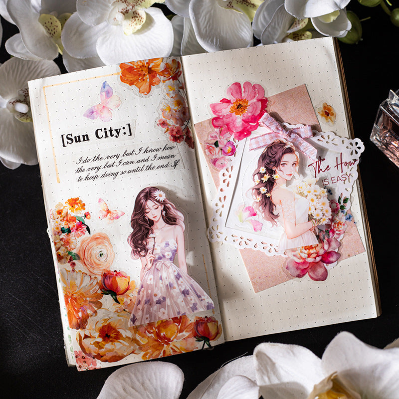 Flowers Love Letter Series Fog PET Tape, 2m - ViktaShop