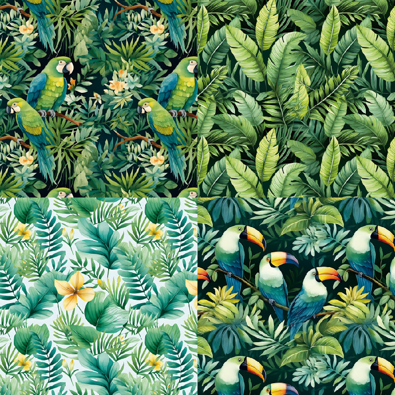 Jungle Background Paper – Single-Sided, 24 Sheets - ViktaShop