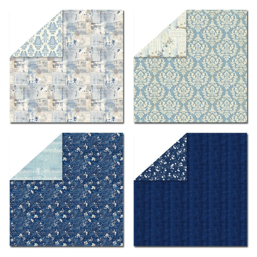 Vintage Blue DIY Photo Album - Double-Sided - 24 sheets - ViktaShop