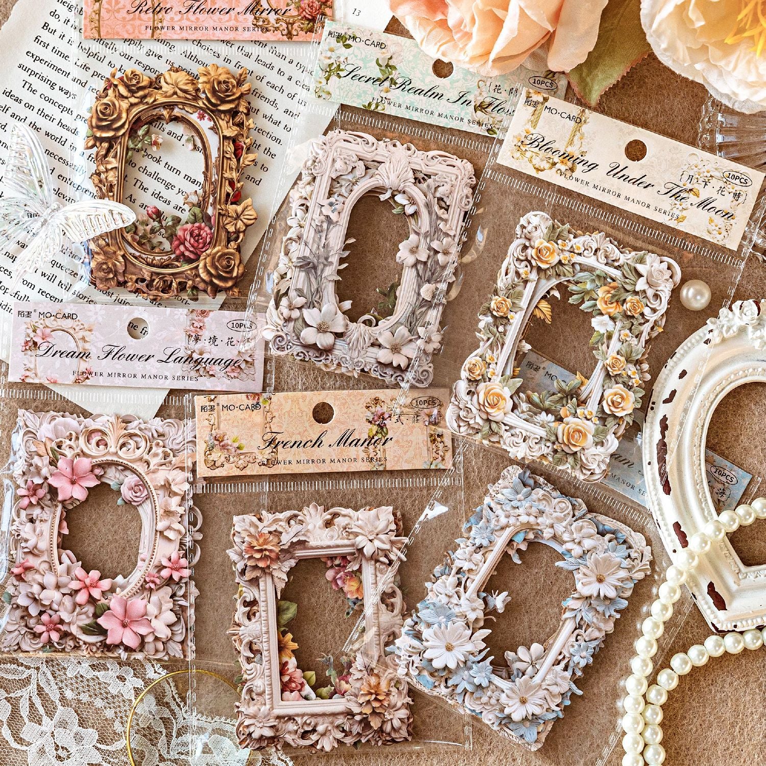 Decorative Frame Collage Card Flower Paper - ViktaShop