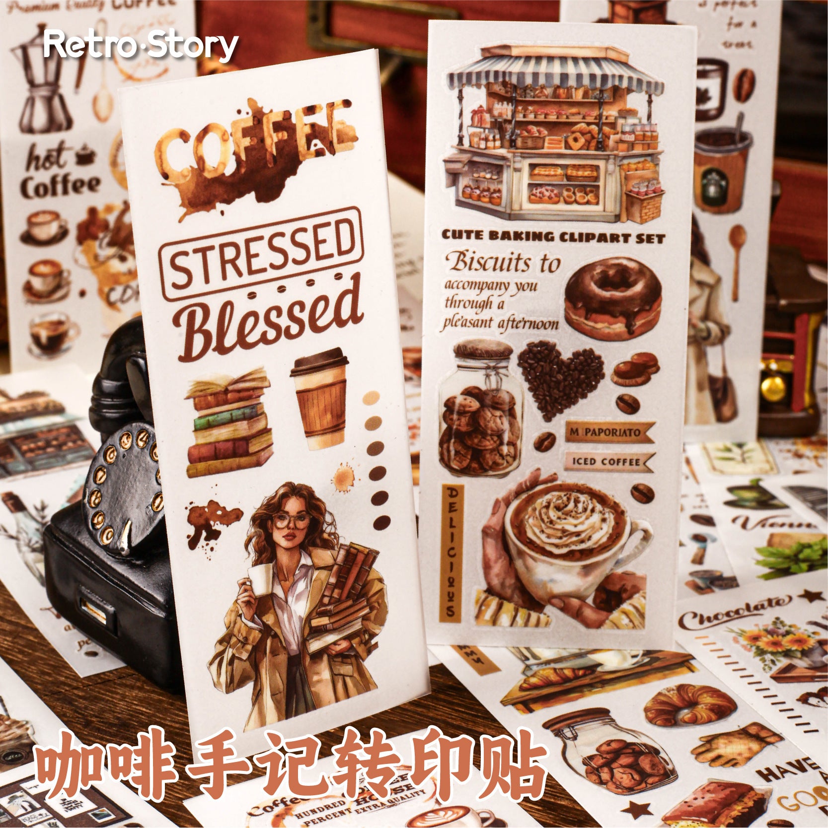 Coffee Notes Series Stickers, 6 Options - ViktaShop