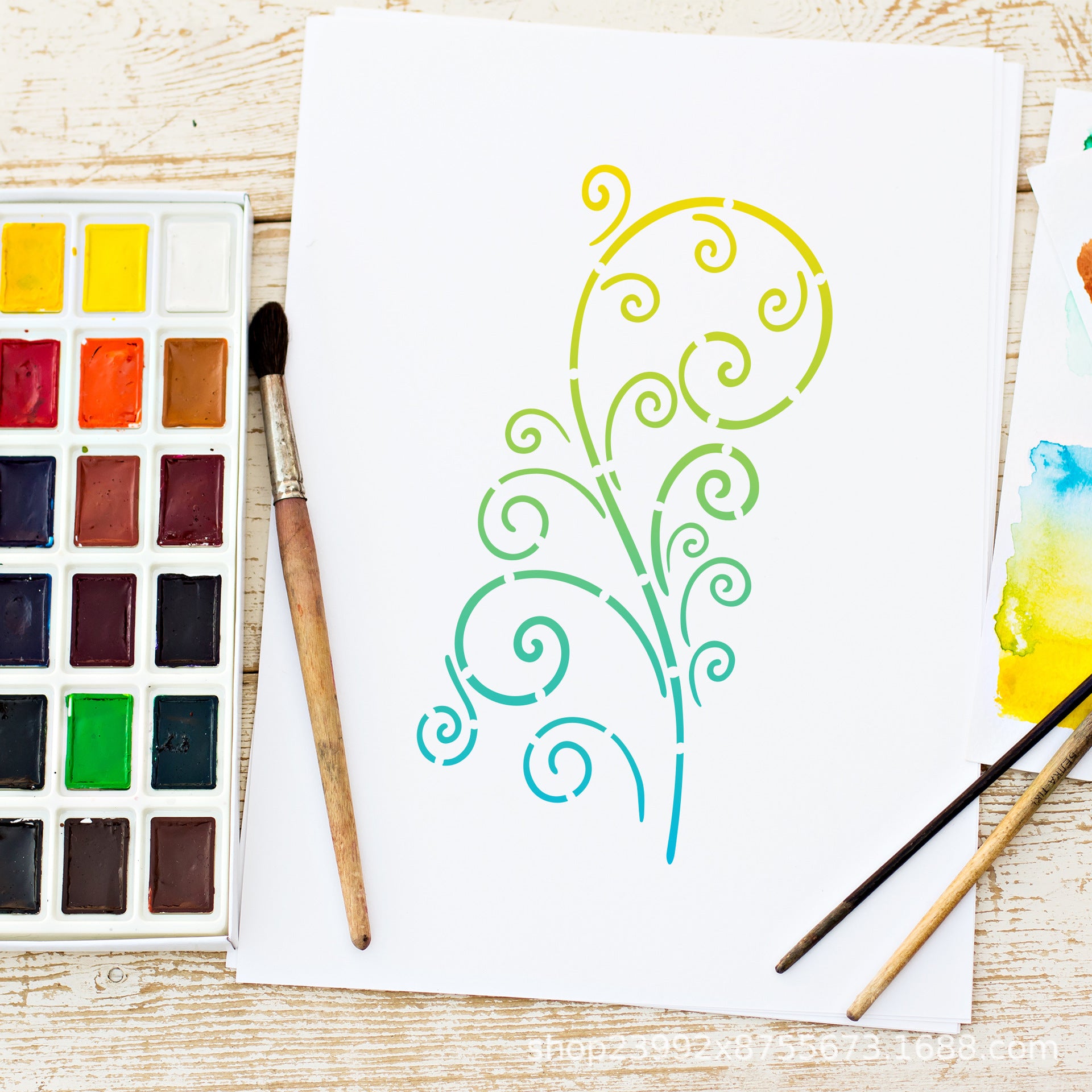 Flower & Leaf Texture Stencil Set, 10 Pcs - ViktaShop