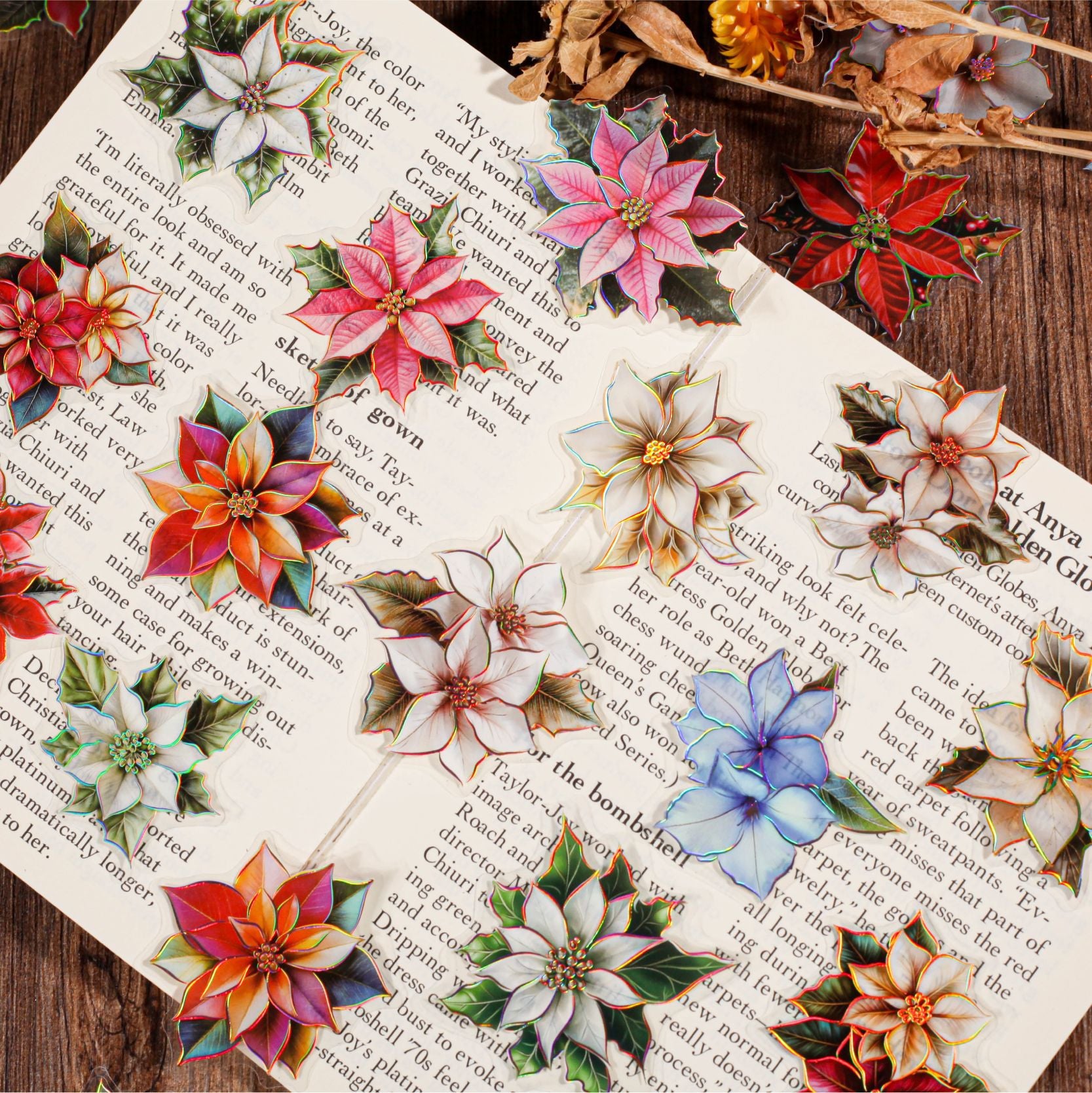 Flower PET Stickers – Creative DIY Hand Account Decoration, 6 Options - ViktaShop
