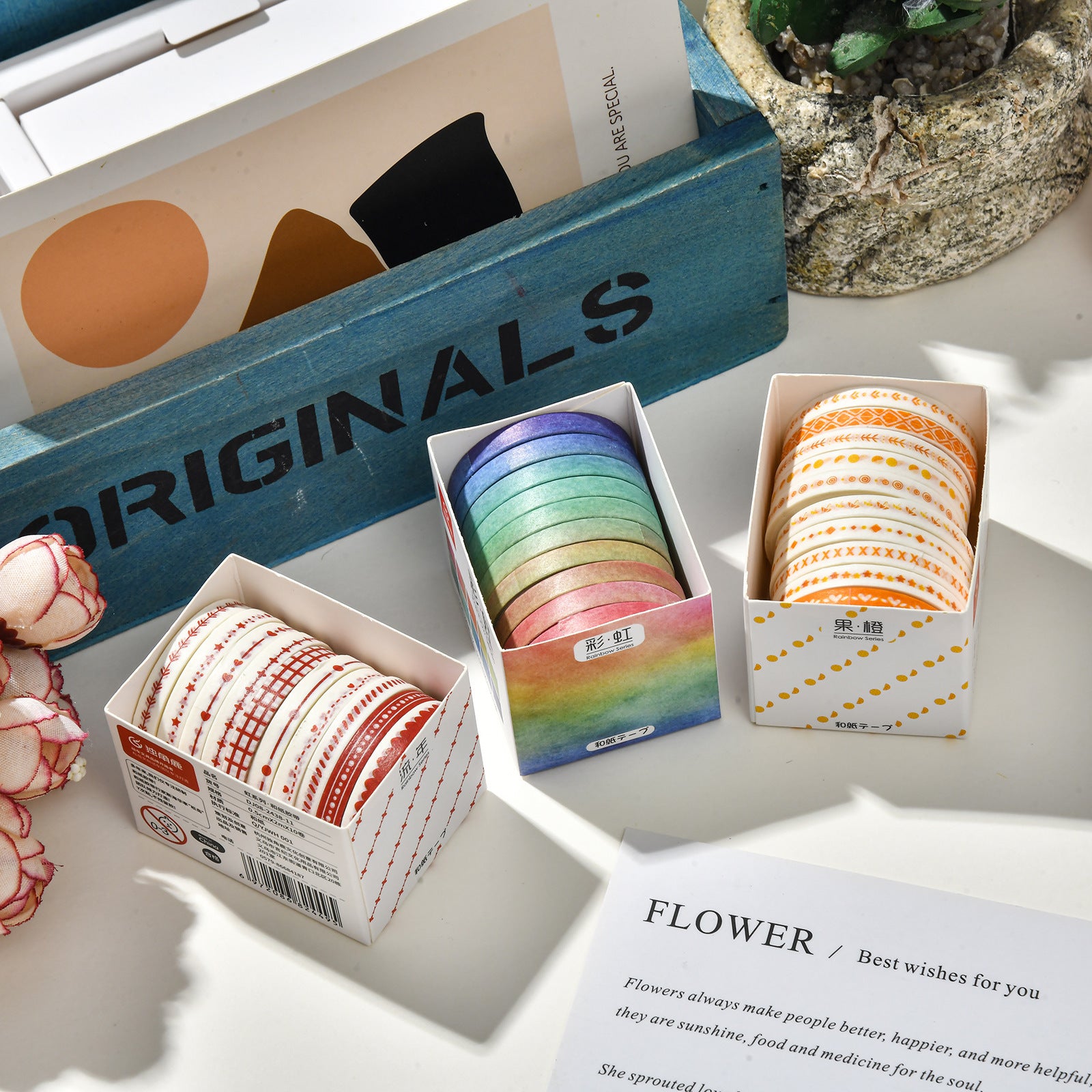Retro Rainbow Series – Paper Tape, 10 Rolls - ViktaShop