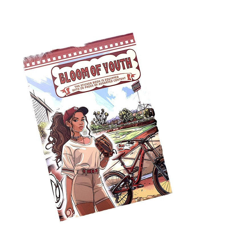 Sticker Book – Retro Figure & Flower Die-Cut, Hand Account PET Stickers - ViktaShop