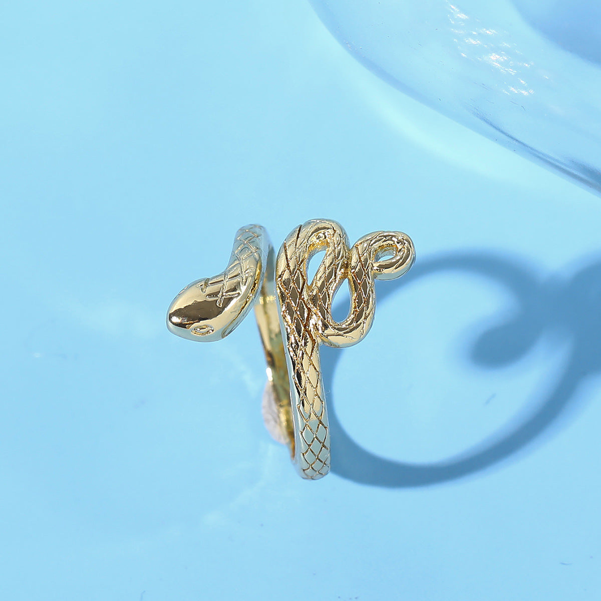 Gold Plated Snake Ring – Adjustable, 10 Options - ViktaShop