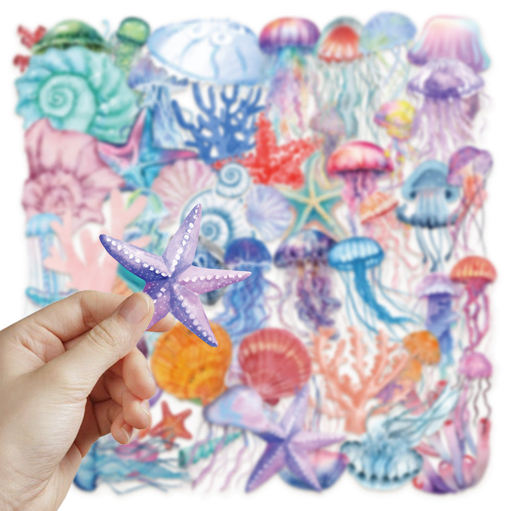 Tropical Fish Stickers – Decorative Stickers, 50 Pcs - ViktaShop