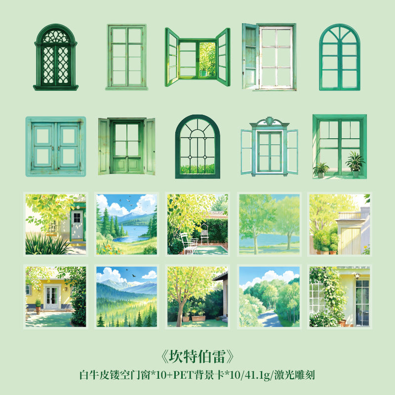 Material Package – Small Town Window Retro, 4 Options - ViktaShop