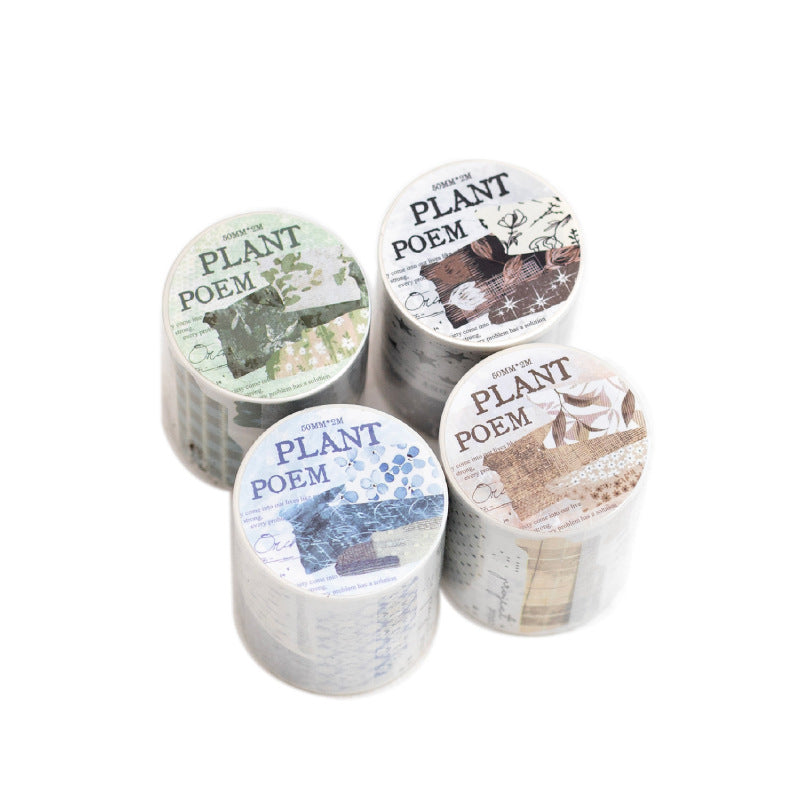 Die-Cut Tape – Poetry of Plants and Trees Series, Light Retro, 4 Options - ViktaShop