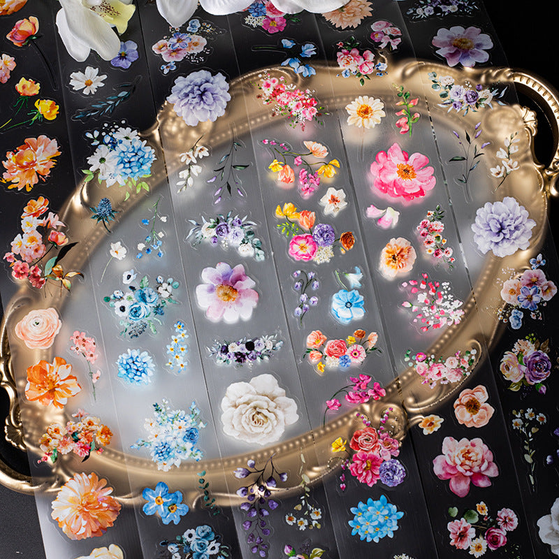 Flowers Love Letter Series Fog PET Tape, 2m - ViktaShop