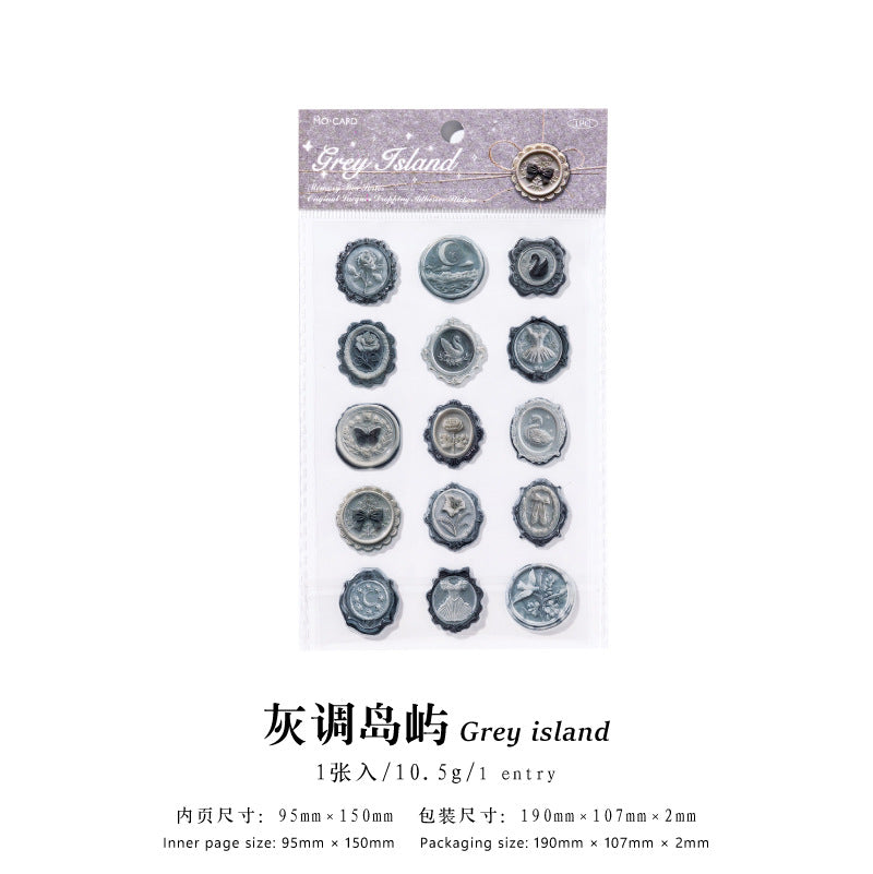 Memory Box Series Paint Glue Stickers, Retro Hand Account, 6 Options - ViktaShop