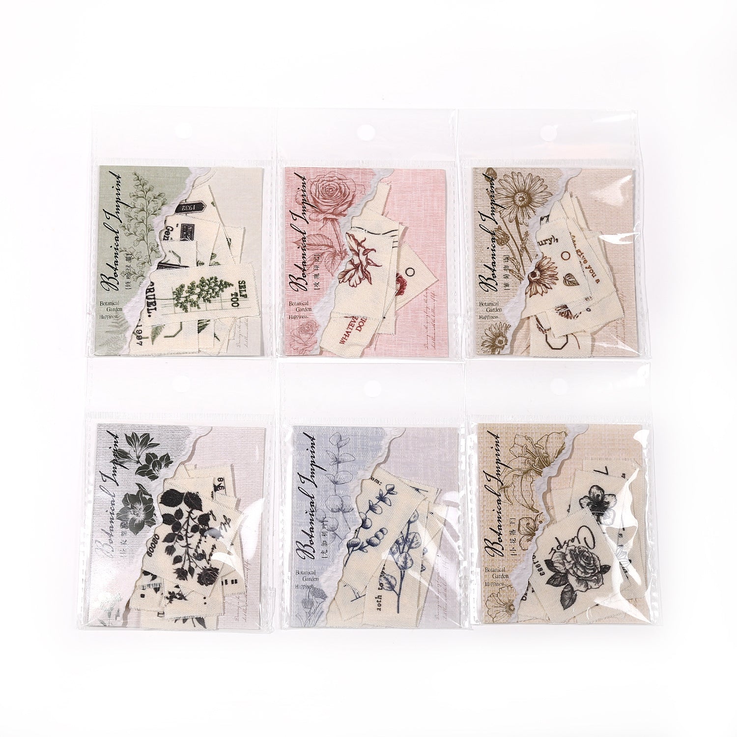Botany imprint series plant theme fabric material 10 psc